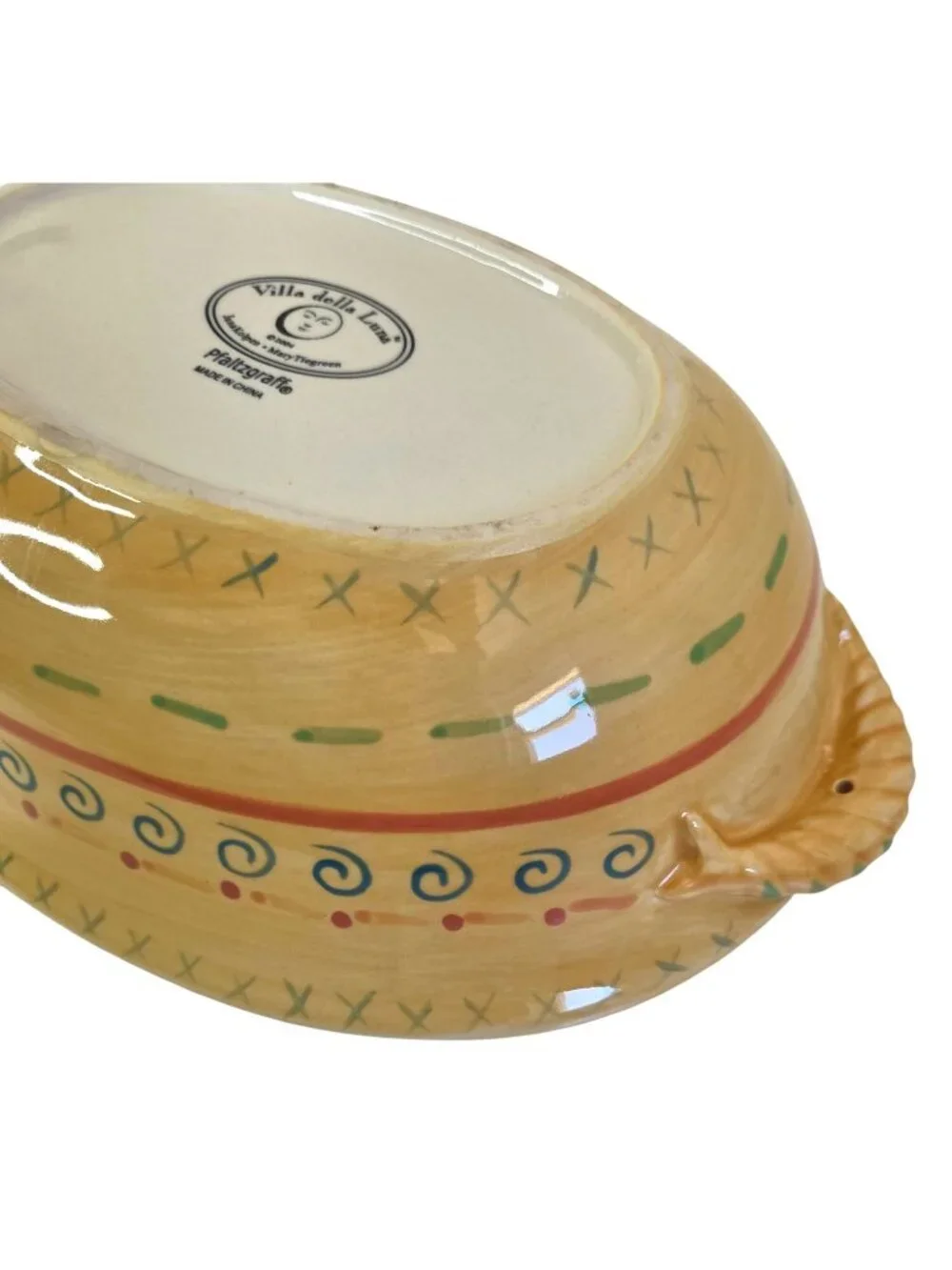 Pfaltzgraff Villa Della Luna Serving Vegetable Bowl Yellow Ceramic 11